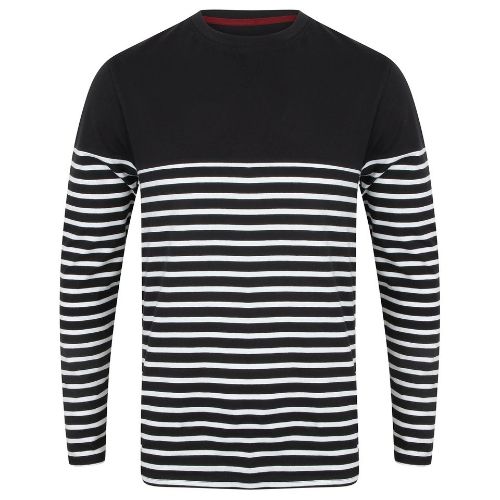 Front Row Long Sleeve Breton Striped T Navy/White